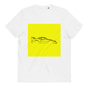 Unisex Organic Cotton Automotive T-shirt / Black on Yellow Spec