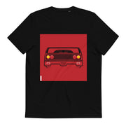 Unisex Organic Cotton Automotive T-Shirt | Black on red spec