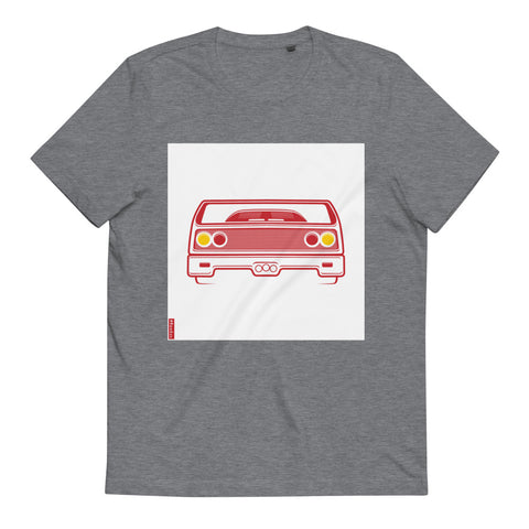 Unisex Organic Cotton Automotive  T-Shirt / Red on white spec