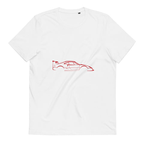 Unisex Organic Cotton Automotive T-shirt / Red on White Spec