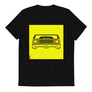 Unisex Organic Cotton Automotive T-Shirt / Black on Yellow Spec